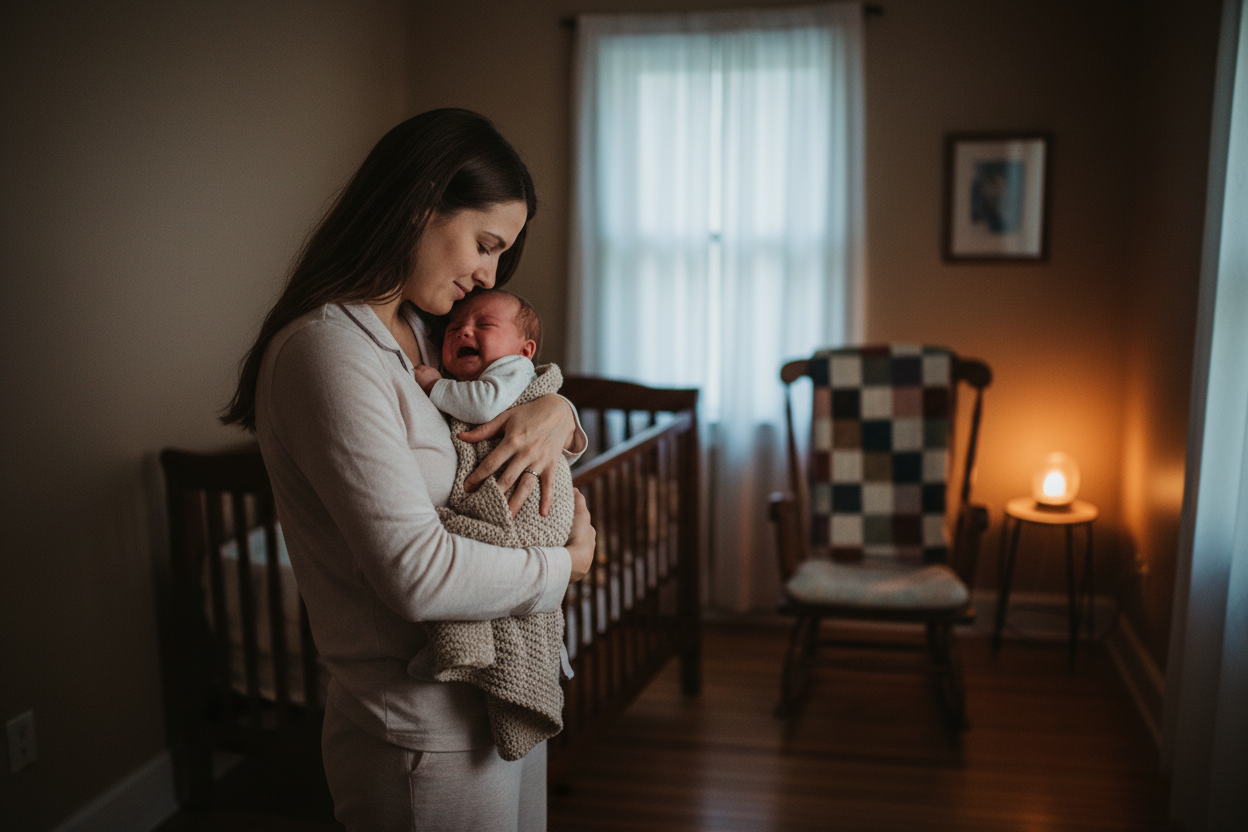 bébé pleure le soir