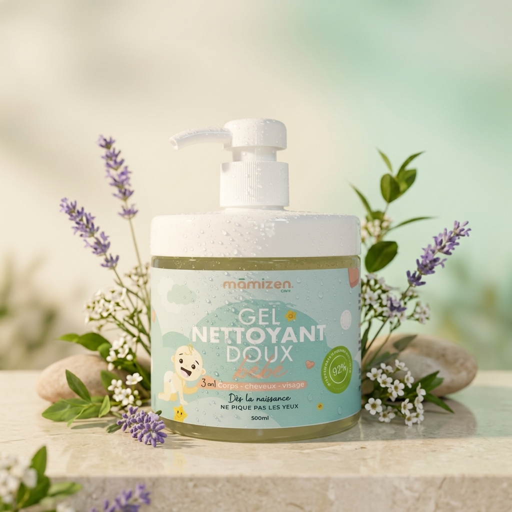 Gel Nettoyant Doux Bébé Mamizen 3en1 – 500ml