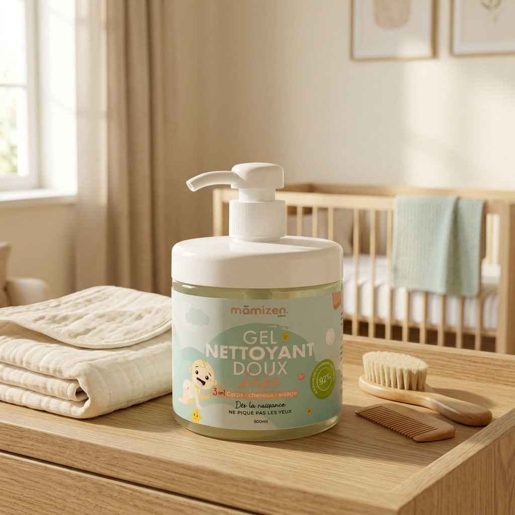 Gel Nettoyant Doux Bébé Mamizen 3en1 – 500ml