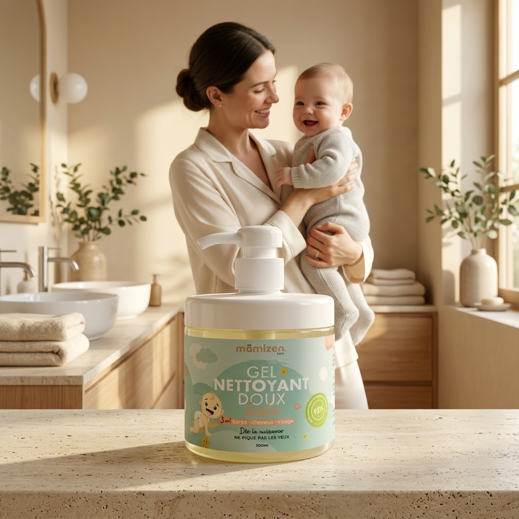 Gel Nettoyant Doux Bébé Mamizen 3en1 – 500ml