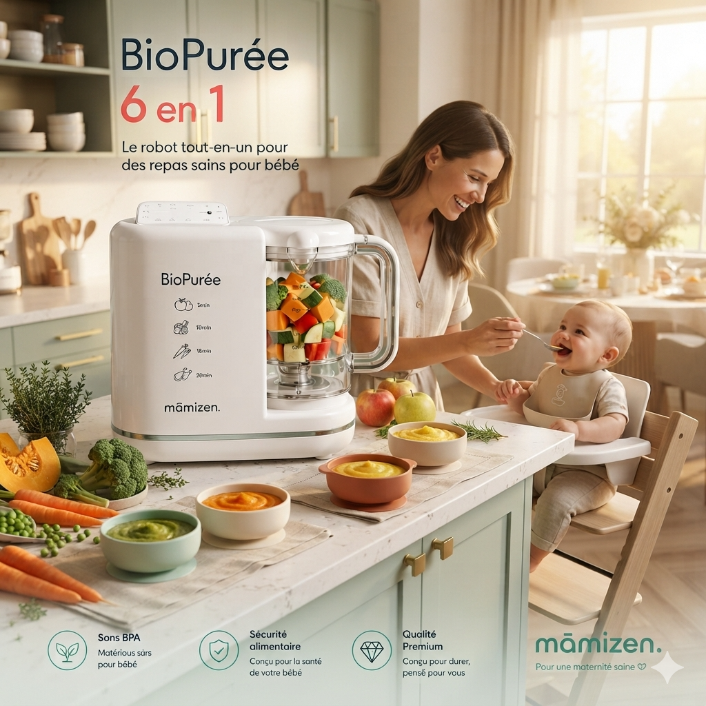 Mamizen BioPurée™ – Robot Culinaire Bébé Intelligent 6-en-1 - Promo Lancement