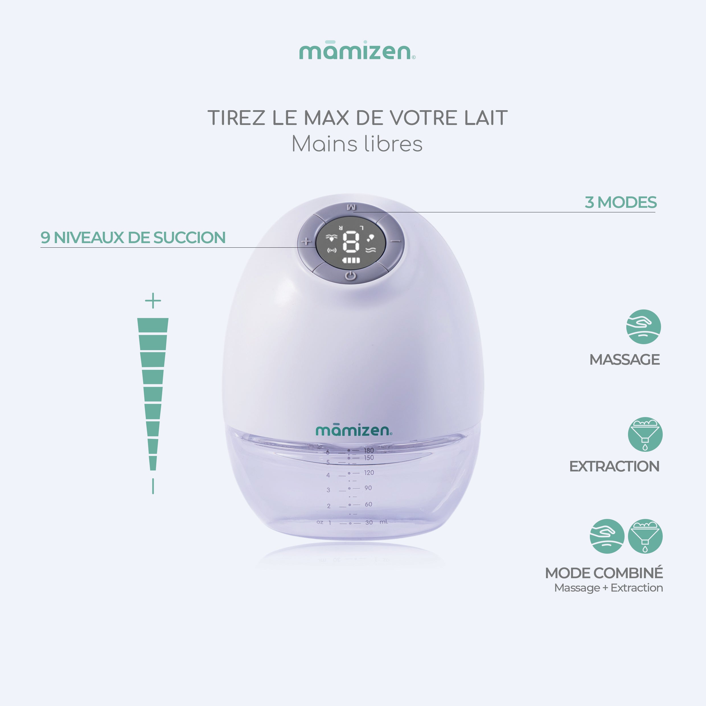 Mamizen Tire-lait électrique mains libres – S-Smart