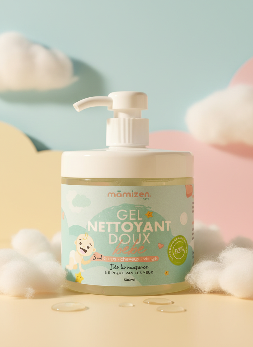 Gel Nettoyant Doux Bébé – Soin 3 en 1