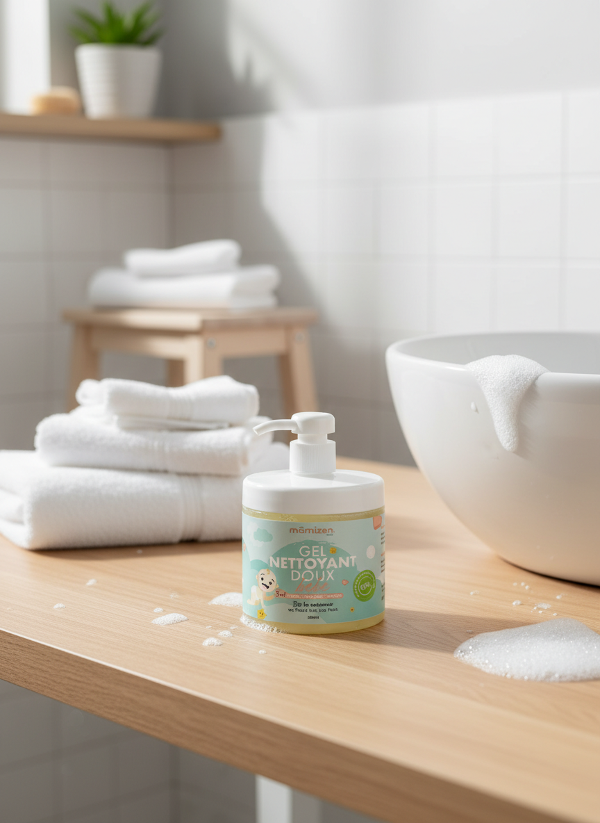 Gel Nettoyant Doux Bébé – Soin 3 en 1