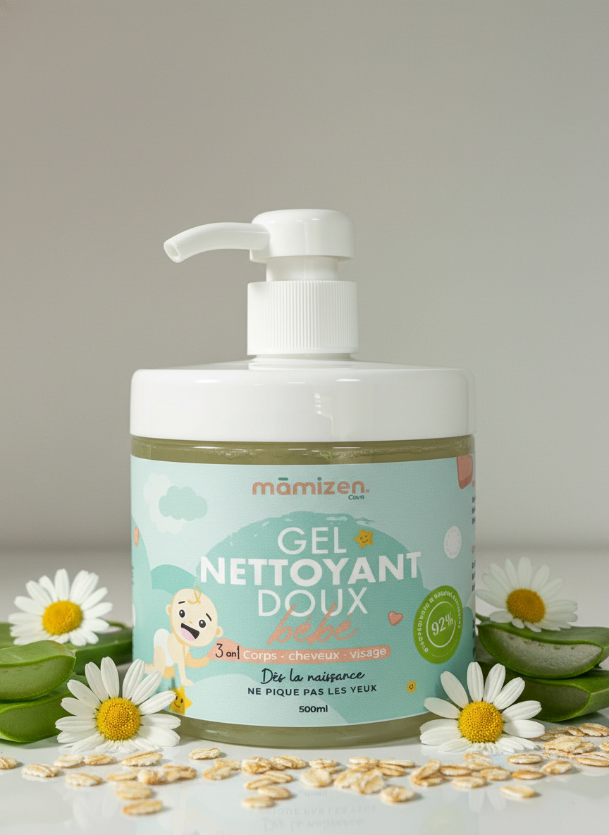Gel Nettoyant Doux Bébé – Soin 3 en 1